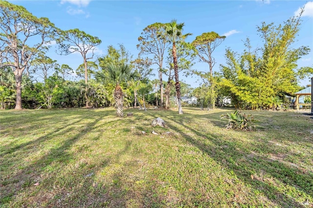 view of yard featuring a gazebo