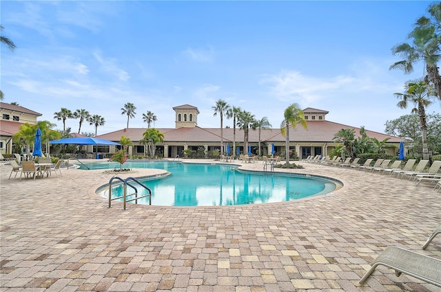 view of pool with a patio