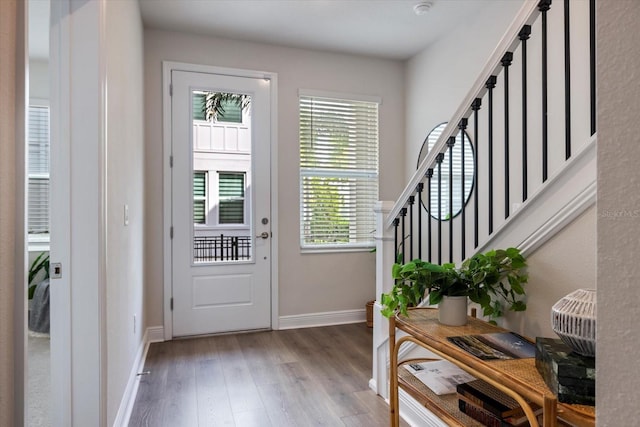 entrance foyer featuring hardwood / wood-style flooring