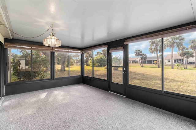 view of unfurnished sunroom