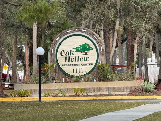 view of community sign