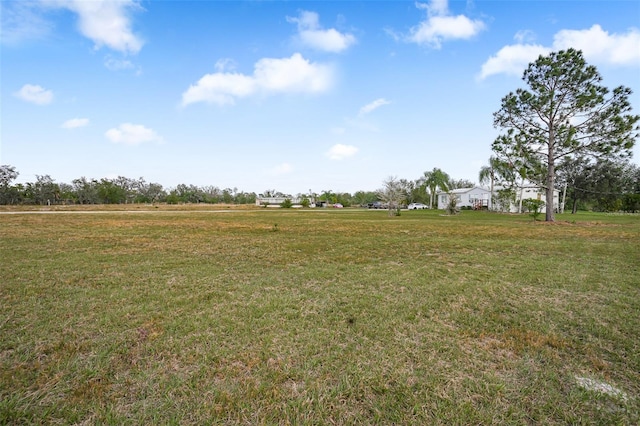 view of yard with a rural view