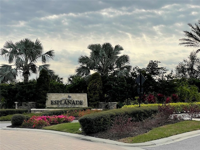 view of community sign