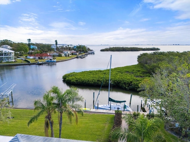 7056 Hawks Harbor Cir, Bradenton, FL 34207 - water view with a dock