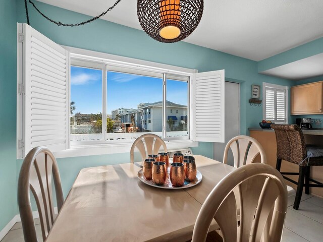 view of tiled dining room