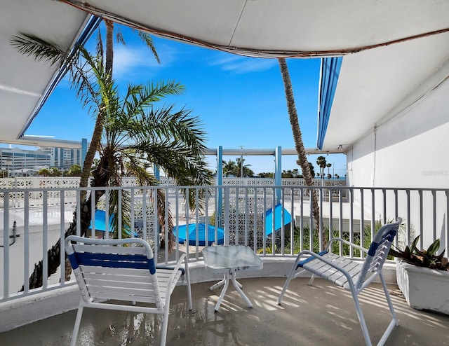 view of patio / terrace featuring a balcony