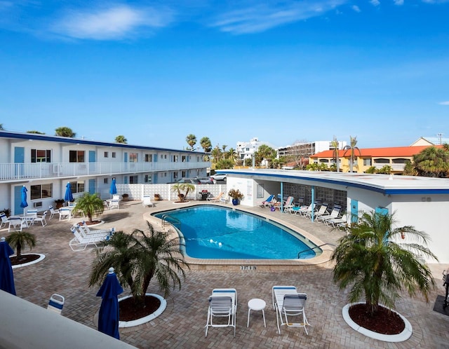 view of pool with a patio area