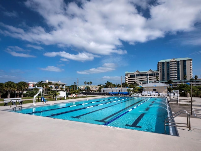 view of pool featuring a patio area