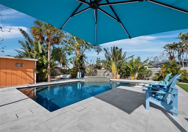 view of pool with a patio area