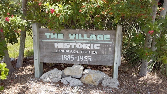 view of community sign