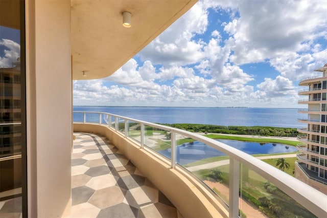 balcony with a water view