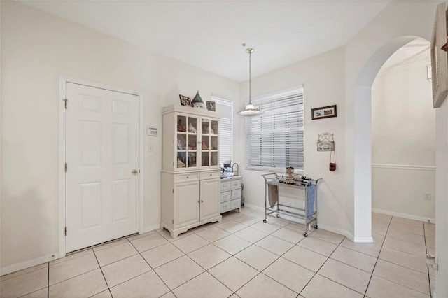 view of tiled dining area