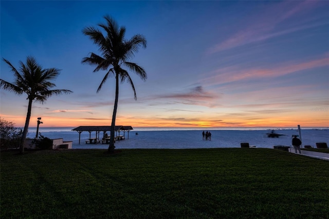 water view featuring a gazebo