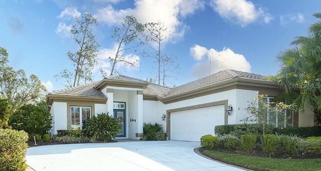 view of front facade with a garage