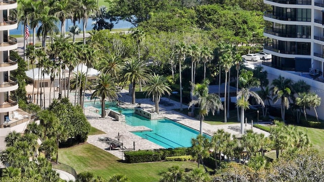 view of pool featuring a patio area