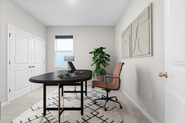 office space with light carpet