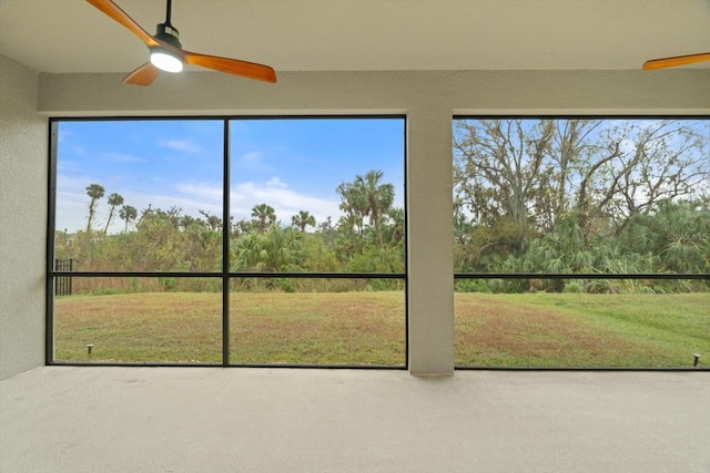 view of unfurnished sunroom