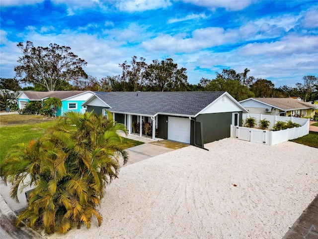 single story home featuring a garage