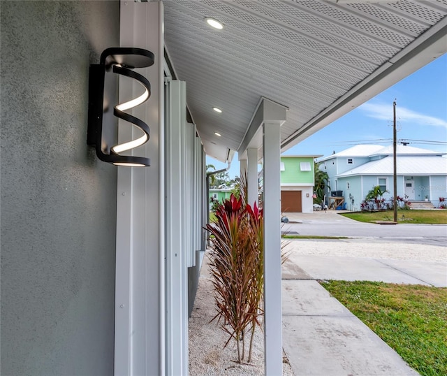 exterior space featuring a garage