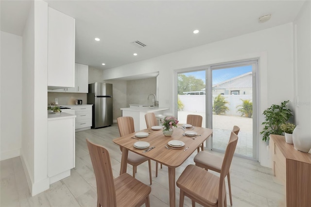 dining room with sink