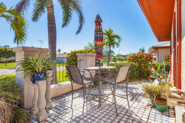 view of patio with outdoor dining area