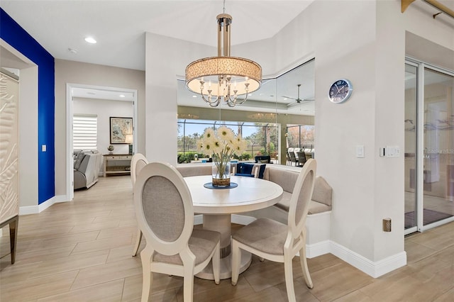 dining room featuring an inviting chandelier