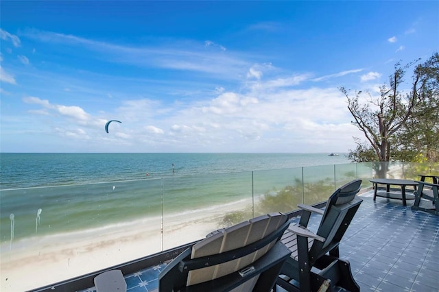 915 N Shore Dr, Anna Maria, FL 34216 - exterior space with a beach view and a water view
