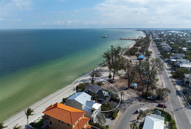 915 N Shore Dr, Anna Maria, FL 34216 - bird's eye view featuring a view of the beach and a water view