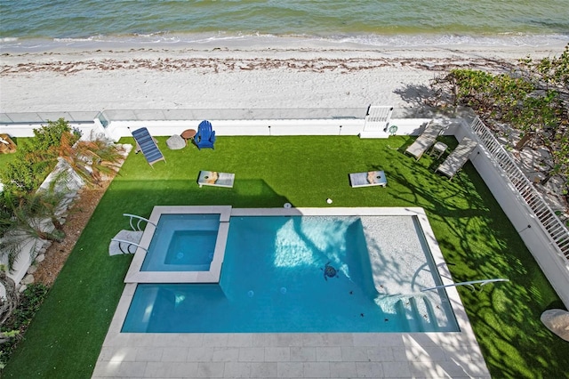 915 N Shore Dr, Anna Maria, FL 34216 - bird's eye view featuring a beach view and a water view
