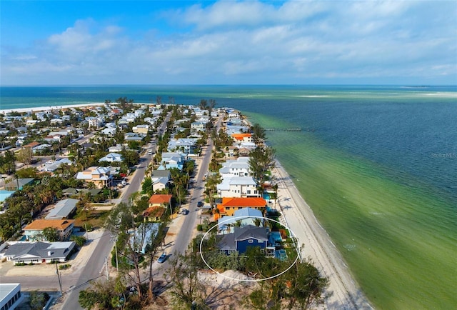 915 N Shore Dr, Anna Maria, FL 34216 - bird's eye view featuring a water view and a residential view