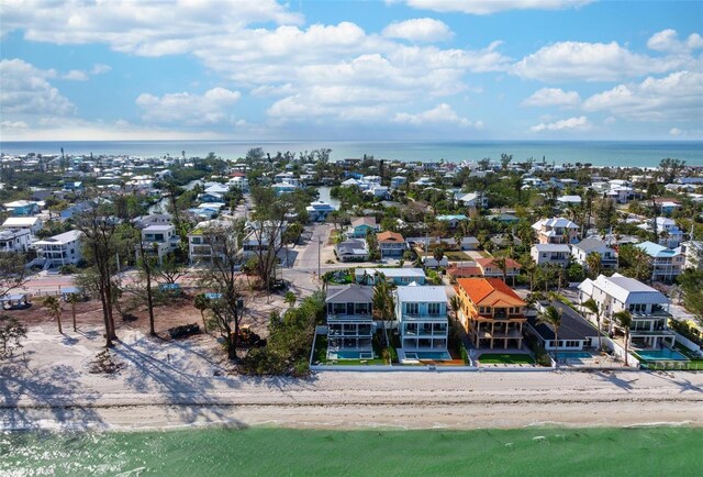 915 N Shore Dr, Anna Maria, FL 34216 - aerial view with a water view, a beach view, and a residential view