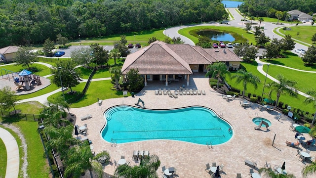 view of pool with a patio area