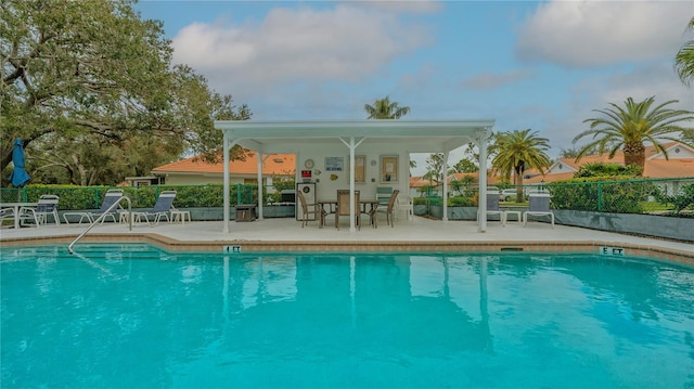 view of pool featuring a patio