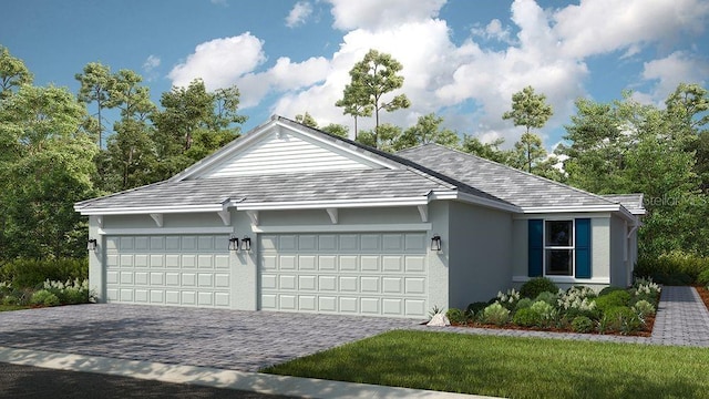 view of front of property featuring a garage