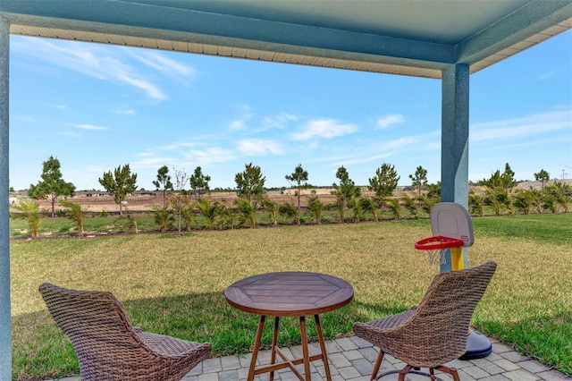 view of patio featuring a rural view