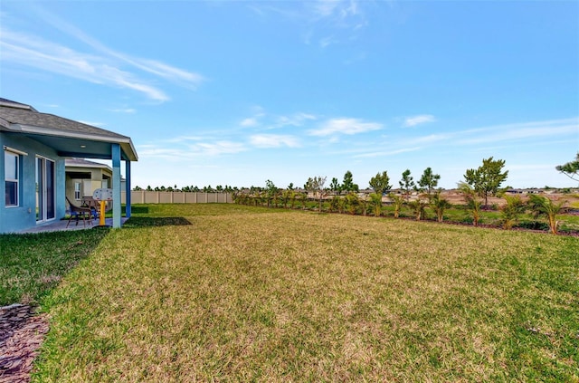 view of yard with a patio