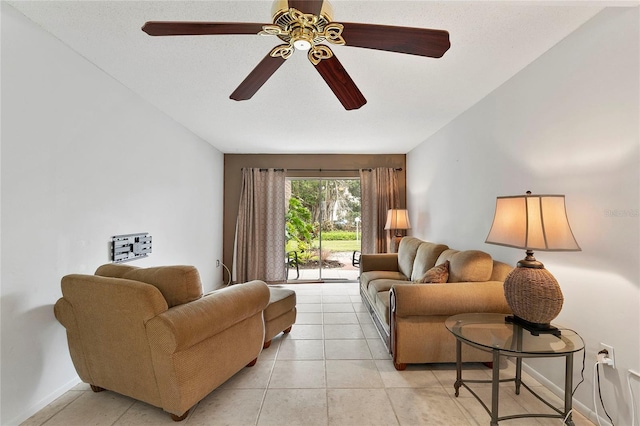 living room with light tile patterned floors