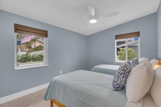 bedroom featuring ceiling fan