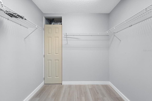 spacious closet featuring hardwood / wood-style flooring