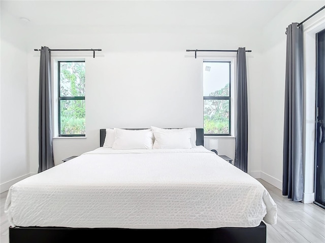 bedroom featuring light hardwood / wood-style floors