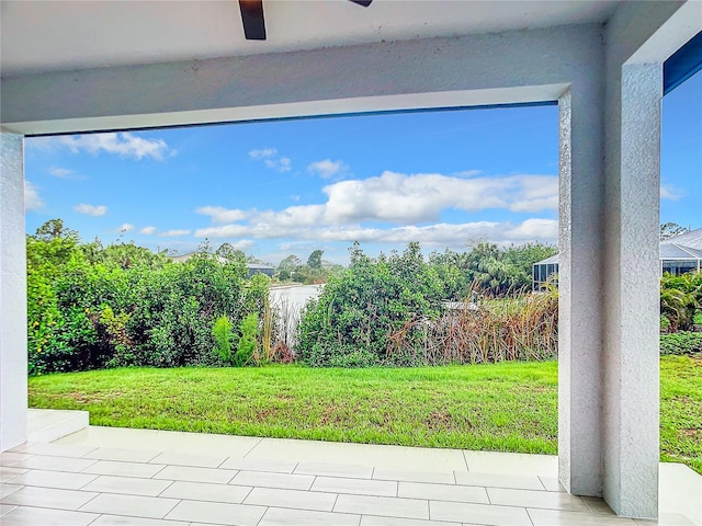 view of patio with ceiling fan