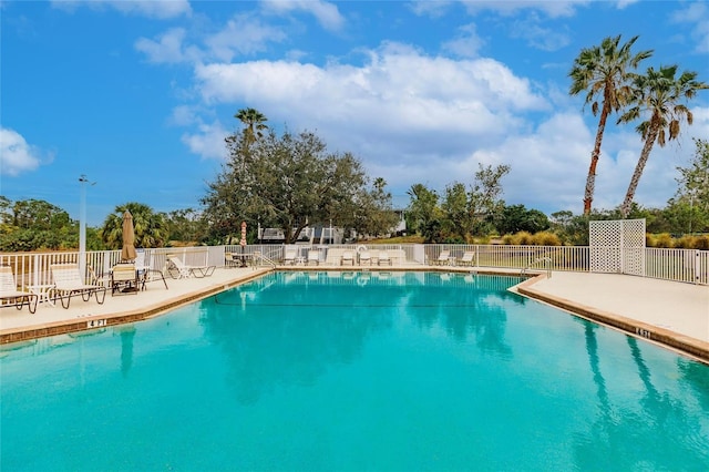 view of pool featuring a patio