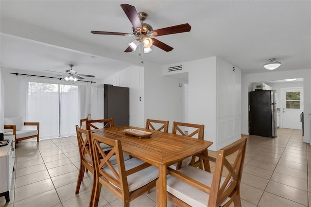 view of tiled dining room