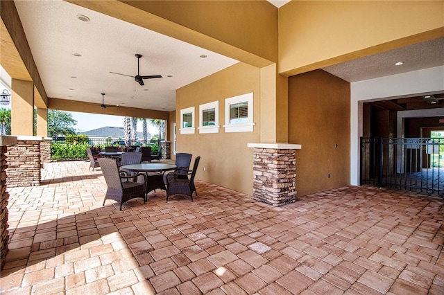 view of patio / terrace with ceiling fan