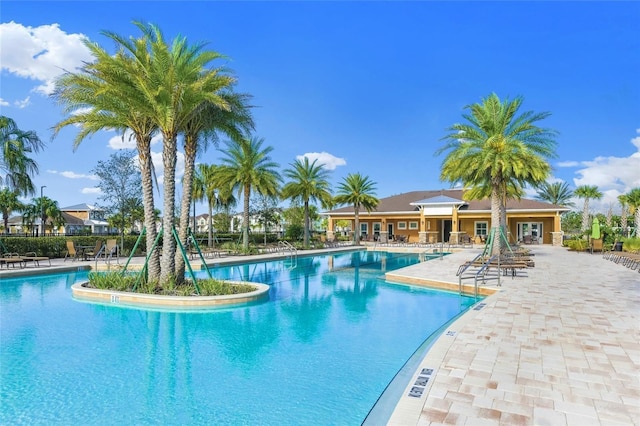 view of pool with a patio area