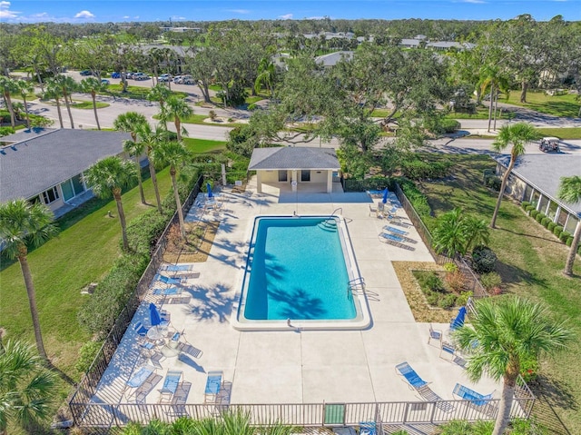 view of pool featuring a patio