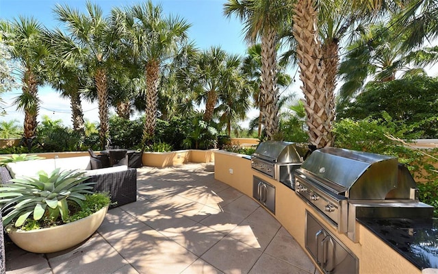 view of patio / terrace with grilling area and exterior kitchen