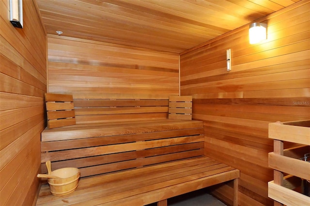 view of sauna