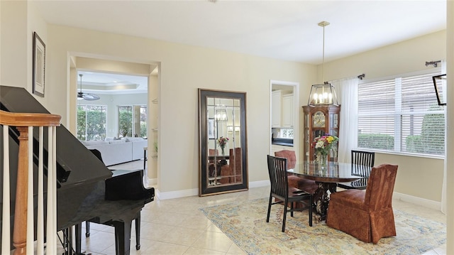 7244 Orchid Island Pl, Bradenton, FL 34202 - dining area with baseboards and light tile patterned floors