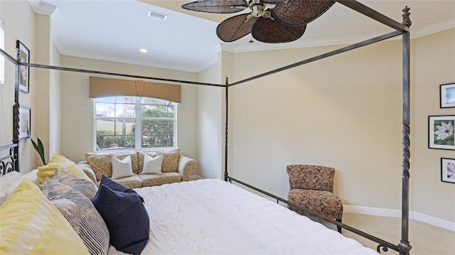 7244 Orchid Island Pl, Bradenton, FL 34202 - bedroom with crown molding, carpet flooring, and recessed lighting